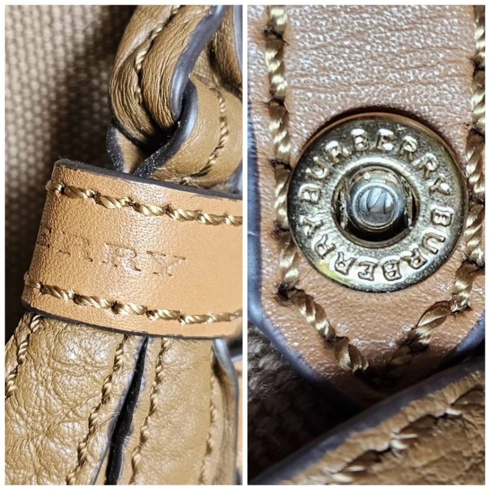 Authentic Burberry Ashby Bucket Bag Brown